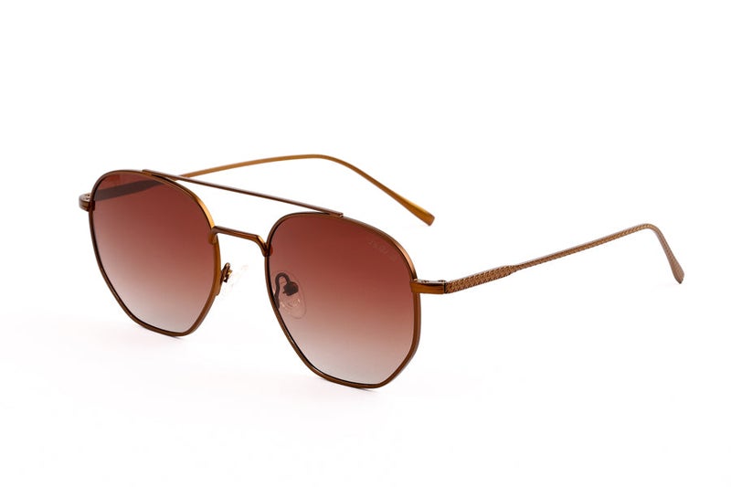 VEGAS Full Rim Hexagon Unisex Saddle Brown  Sunglasses V2101 C6 - Image 2